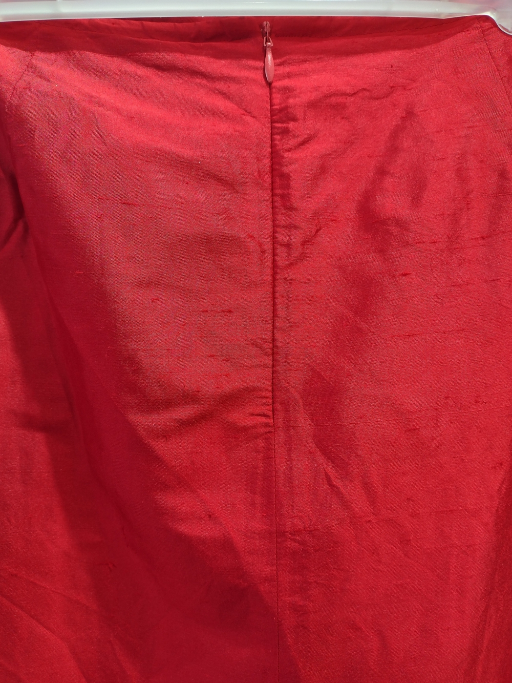 100% Silk Red Pencil Skirt (Sz 8) Canadian Designer Classic Lux Event Formal - Picture 5 of 7